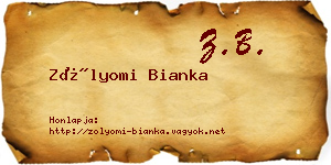 Zólyomi Bianka névjegykártya